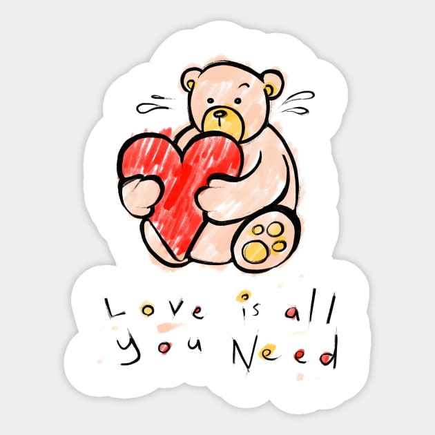 Love, is all you Need Sticker by Ewen Gur